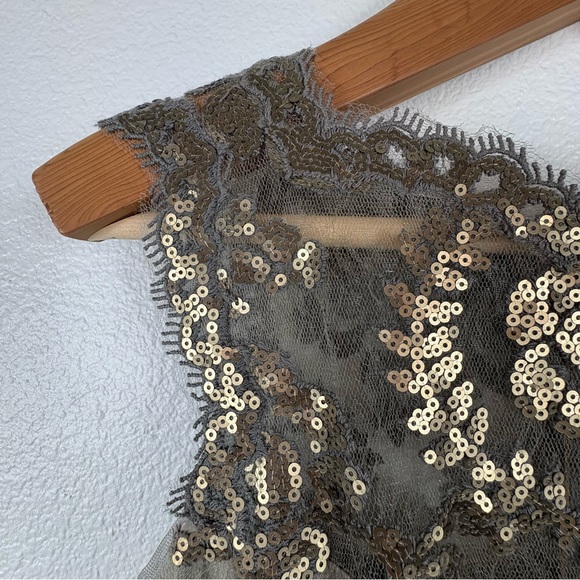 Tadashi Shoji Gold Sequin Midi Dress - Picture 4 of 11